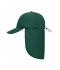 Unisex 6 Panel Cap with Neck Guard Dark-green 10454