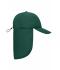 Unisex 6 Panel Cap with Neck Guard Dark-green 10454