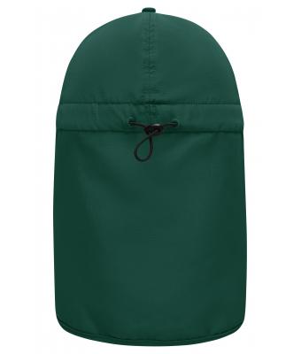 Unisex 6 Panel Cap with Neck Guard Dark-green 10454