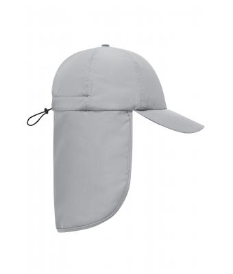 Unisex 6 Panel Cap with Neck Guard Grey 10454