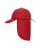 Unisex 6 Panel Cap with Neck Guard Red 10454