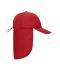 Unisex 6 Panel Cap with Neck Guard Red 10454