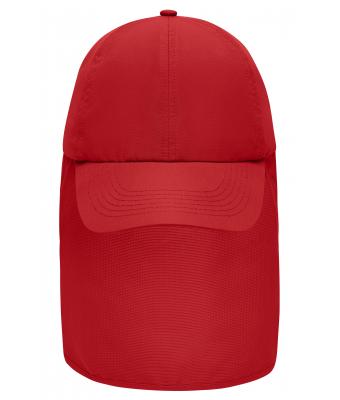 Unisex 6 Panel Cap with Neck Guard Red 10454