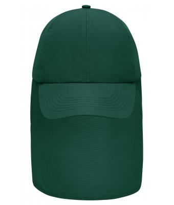 Unisexe Casquette 6 panneaux avec protège-cou Vert-foncé 10454