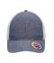 Unisex 6 Panel Mesh Cap Melange Navy-melange/wit 10455