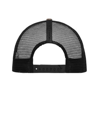 Unisex 6 Panel Mesh Cap Melange Brown-melange/black 10455