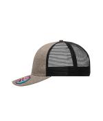Unisex 6 Panel Mesh Cap Melange Bruin-melange/zwart 10455