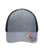 Unisex 6 Panel Mesh Cap Melange Grey-melange/black 10455