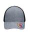 Unisex 6 Panel Mesh Cap Melange Grijs-melange/zwart 10455