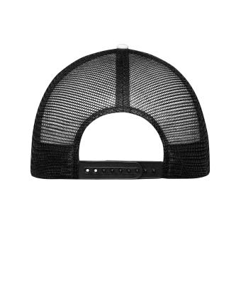 Unisex 6 Panel Mesh Cap Melange Wit/grijs-melange/zwart 10455