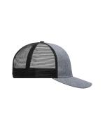 Unisex 6 Panel Mesh Cap Melange Grijs-melange/zwart 10455