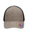 Unisex 6 Panel Mesh Cap Melange Bruin-melange/zwart 10455