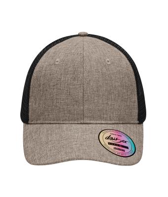 Unisexe Casquette 6 panneaux en maille mélangée Marron-mélange/noir 10455