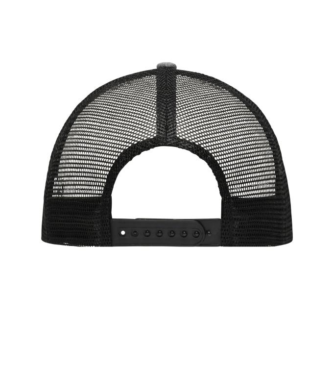 Unisexe Casquette 6 panneaux en maille mélangée Gris-mélange/noir 10455