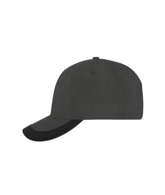 Unisex 5 Panel Sports Cap Donkergrijs/zwart 11190