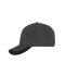 Unisex 5 Panel Sports Cap Donkergrijs/zwart 11190