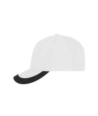 Unisex 5 Panel Sports Cap Wit/zwart 11190
