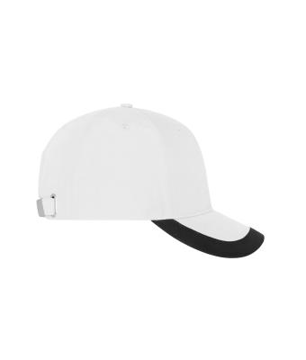 Unisex 5 Panel Sports Cap Wit/zwart 11190