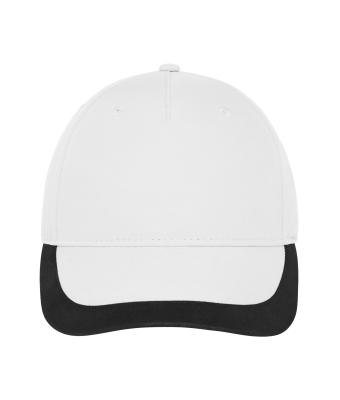Unisex 5 Panel Sports Cap Wit/zwart 11190
