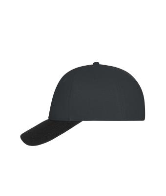 Unisex 6 Panel Mesh Cap Donkergrijs/zwart 11191