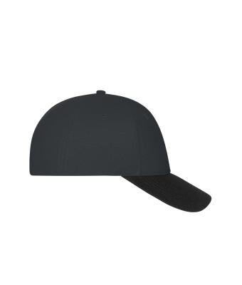 Unisex 6 Panel Mesh Cap Donkergrijs/zwart 11191