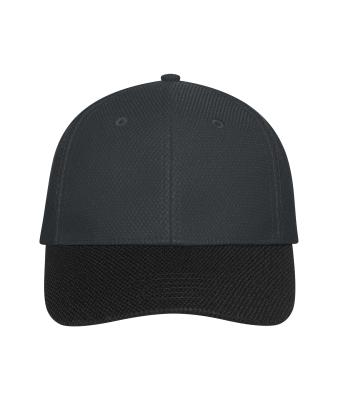 Unisex 6 Panel Mesh Cap Donkergrijs/zwart 11191