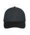 Unisex 6 Panel Mesh Cap Donkergrijs/zwart 11191