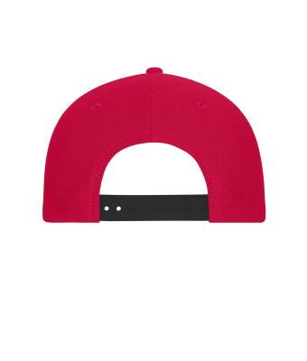 Unisex 6 Panel Mesh Cap Rood/zwart 11191
