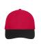 Unisex 6 Panel Mesh Cap Rood/zwart 11191