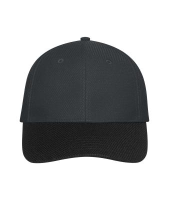 Unisexe Casquette filet à 6 panneaux Gris-foncé/noir 11191