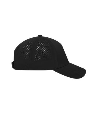 Unisex 5 Panel Laser-Cut Cap Black 12022