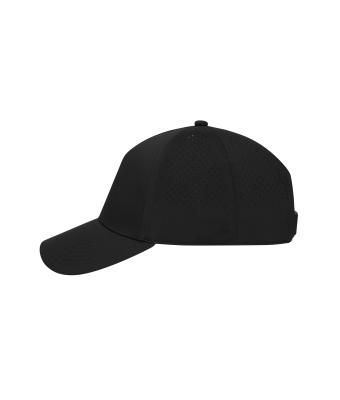 Unisex 5 Panel Laser-Cut Cap Black 12022