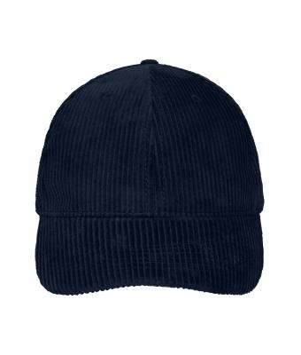 Unisex 6 Panel Corduroy Cap  Organic Cotton Navy 12025