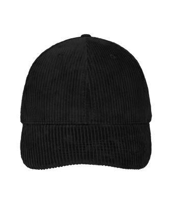 Unisex 6 Panel Corduroy Cap  Organic Cotton Black 12025