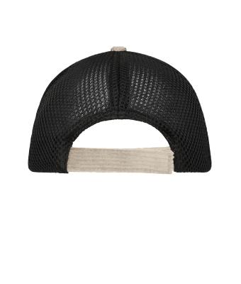 Unisex 6 Panel Corduroy-Mesh Cap  Cotton Zandsteen/zwart 12027
