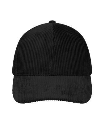 Unisex 6 Panel Corduroy-Mesh Cap  Organic Cotton Black/black 12027
