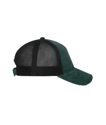 Unisex 6 Panel Corduroy-Mesh Cap  Organic Cotton Smoky-green/black 12027