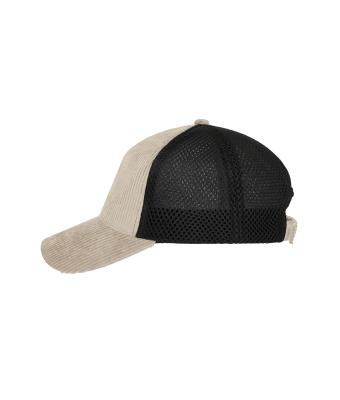 Unisex 6 Panel Corduroy-Mesh Cap Sandstone/black 12027