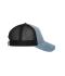 Unisexe Casquette 6 panneaux en velours côtelé et maille  Organic Cotton Bleu-laiteux/noir 12027