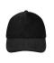 Unisexe Casquette 6 panneaux en velours côtelé et maille  Organic Cotton Noir/noir 12027