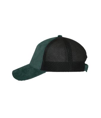 Unisexe Casquette 6 panneaux en velours côtelé et maille  Organic Cotton Vert-fumé/noir 12027
