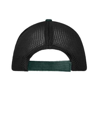Unisexe Casquette 6 panneaux en velours côtelé et maille  Organic Cotton Vert-fumé/noir 12027