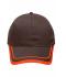 Unisex 6 Panel Piping Cap Brown/orange 7734