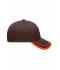 Unisex 6 Panel Piping Cap Brown/orange 7734