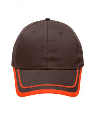 Unisex 6 Panel Piping Cap Bruin/oranje 7734