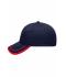 Unisex 6 Panel Piping Cap Navy/rood 7734