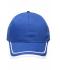 Unisex 6 Panel Piping Cap Royal/white 7734