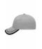 Unisex 6 Panel Piping Cap Grey/black 7734