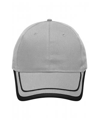 Unisex 6 Panel Piping Cap Grey/black 7734