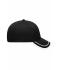 Unisex 6 Panel Piping Cap Black/white 7734